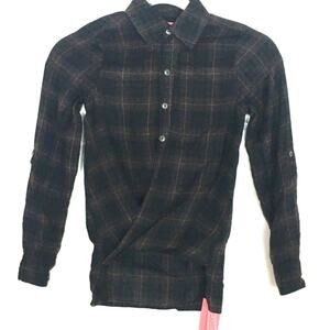 BLANK NYC Cotton Black Brown Plaid Girls Big Girl Size 4 NWT